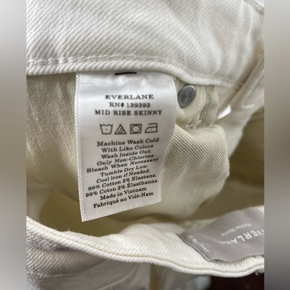 EVERLANE Mid Rise Skinny Women's White Jeans - Picture 10 of 11